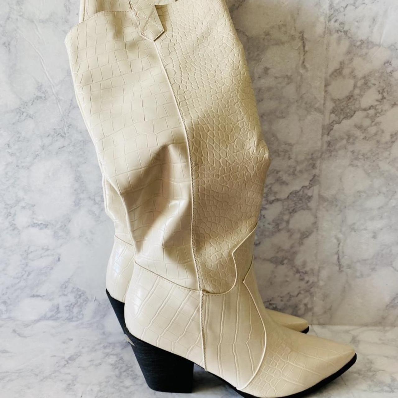 Princess Polly Riley Boots Ecru Please Read Shop... Depop