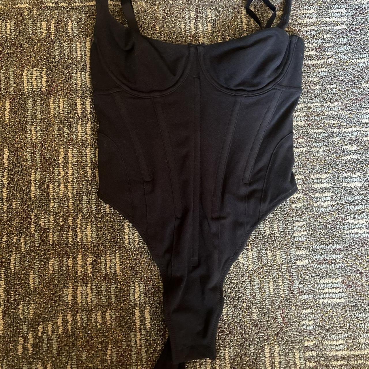 skims sheer sculpt catsuit in clay size xs worn - Depop