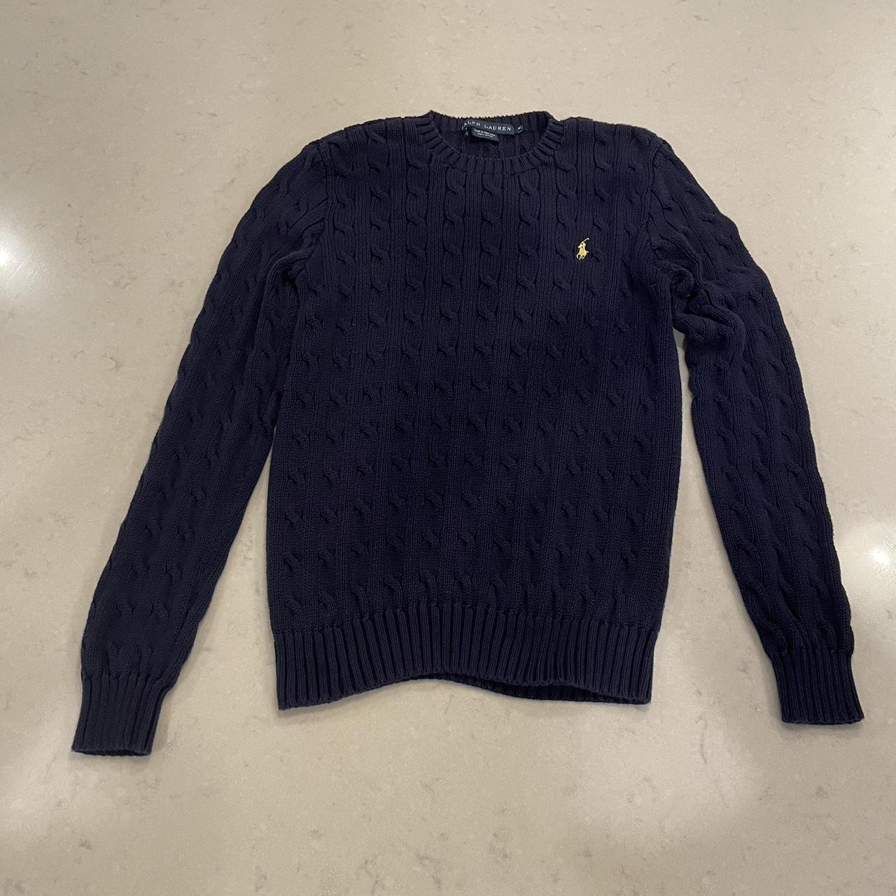 Ralph Lauren Women's Navy and Yellow Jumper | Depop