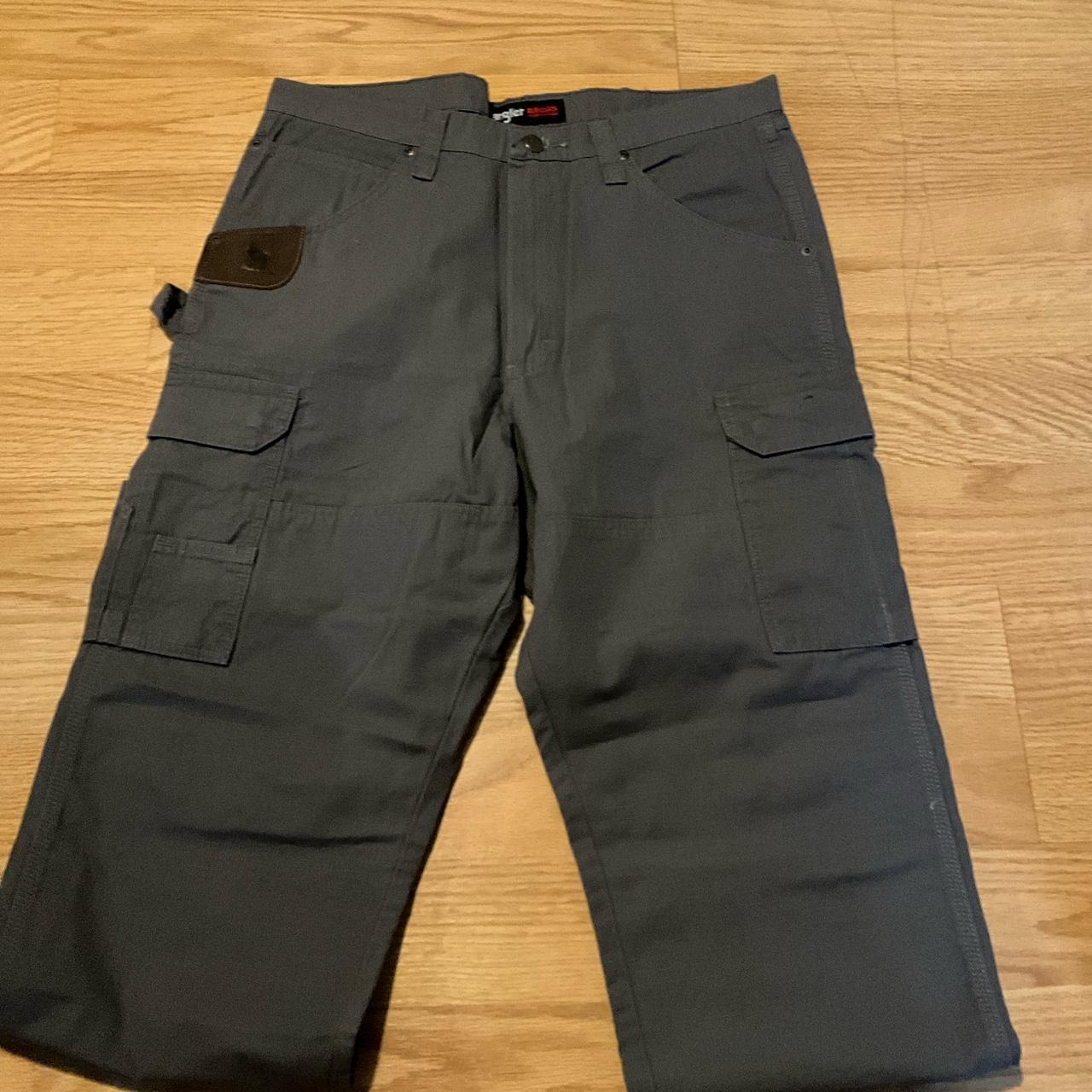 Grey Riggs Wrangler double knee Cargos BRAND NEW... - Depop