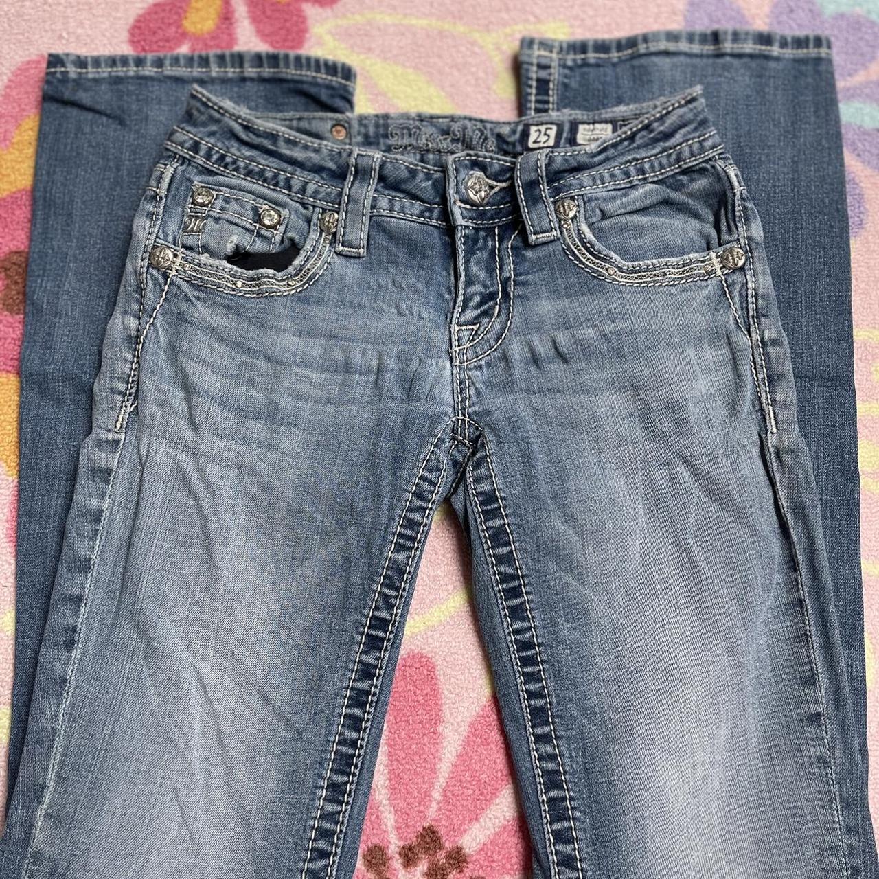 Miss me embellished y2k jeans Bootcut 25” waist... - Depop