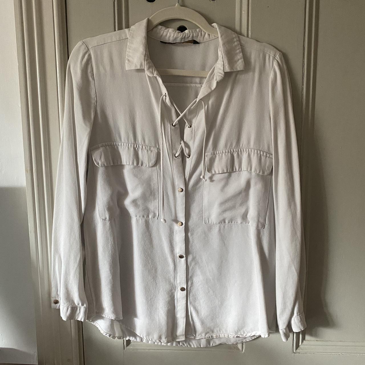 Zara Women's White Shirt | Depop