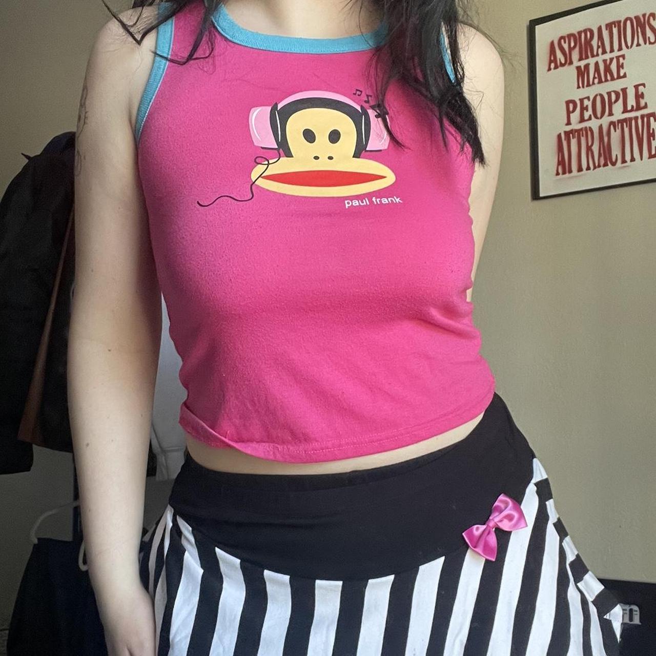 Paul Frank Womens Pink And Blue Vest Depop