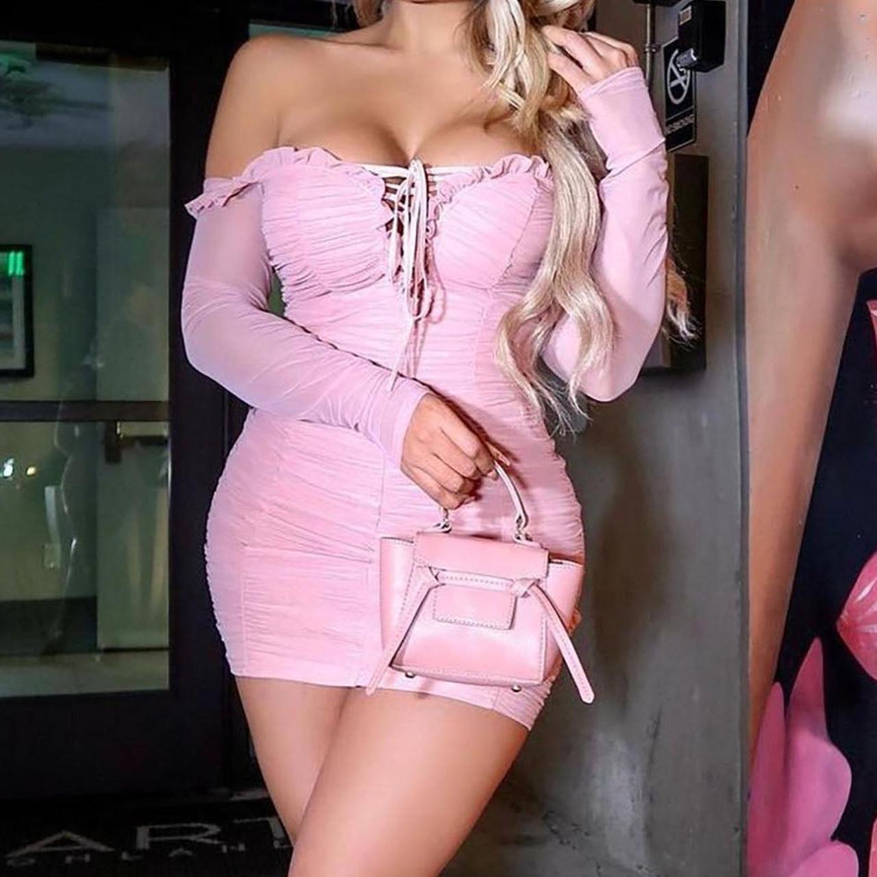 maura mesh dress pink