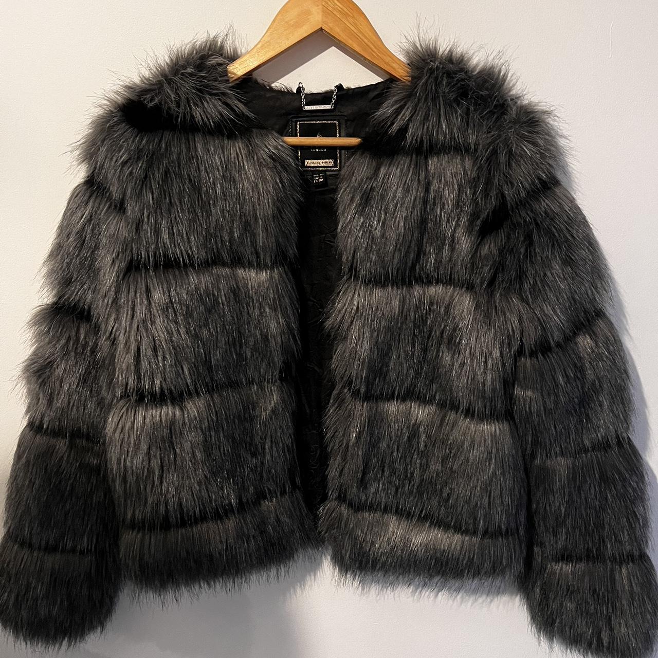 Lipsy grey 2025 fur coat