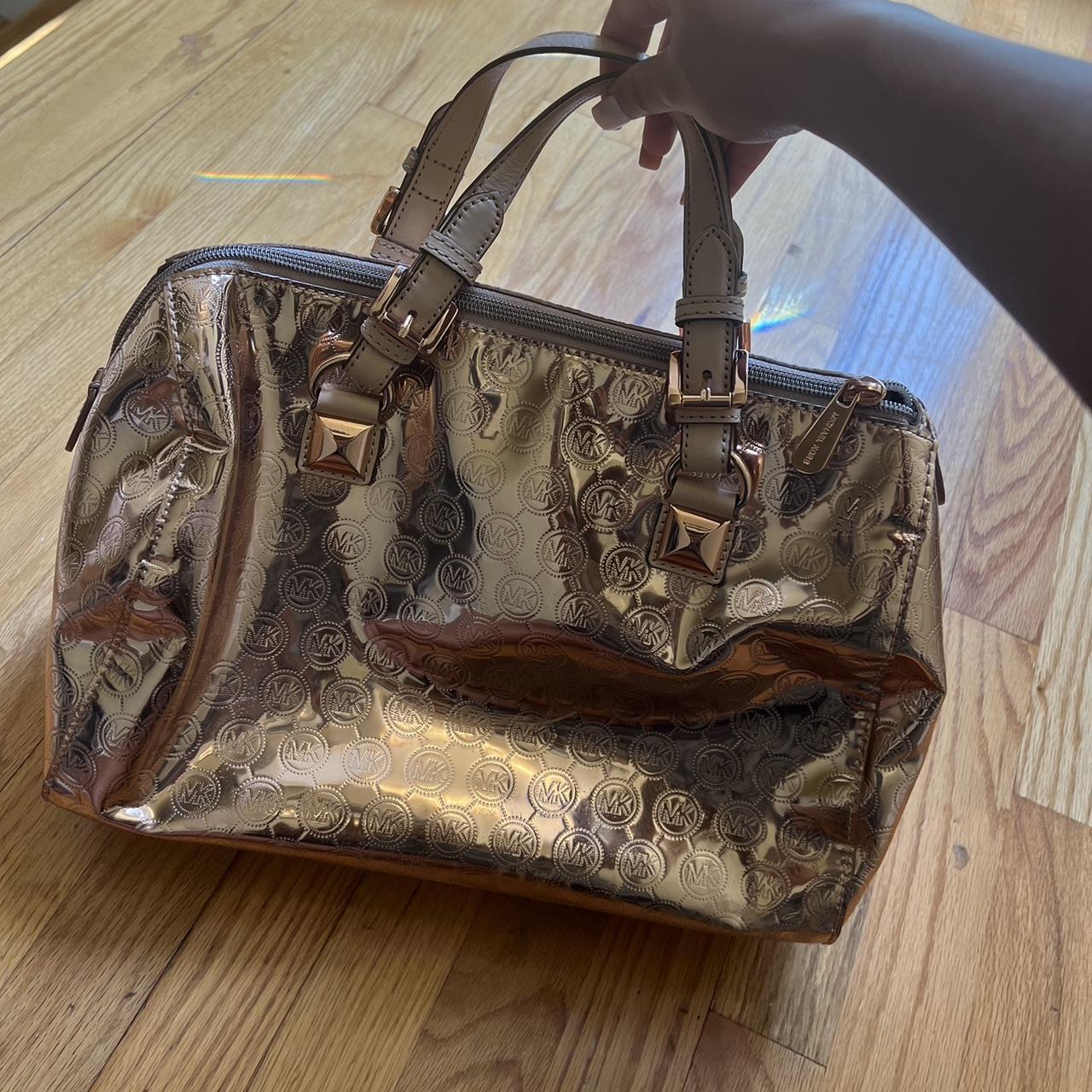 Rose gold metallic michael kors clearance purse