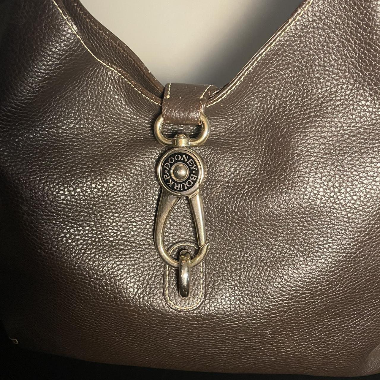 Dooney Bourke Dark Brown Whip Stitch Leather Hobo Depop