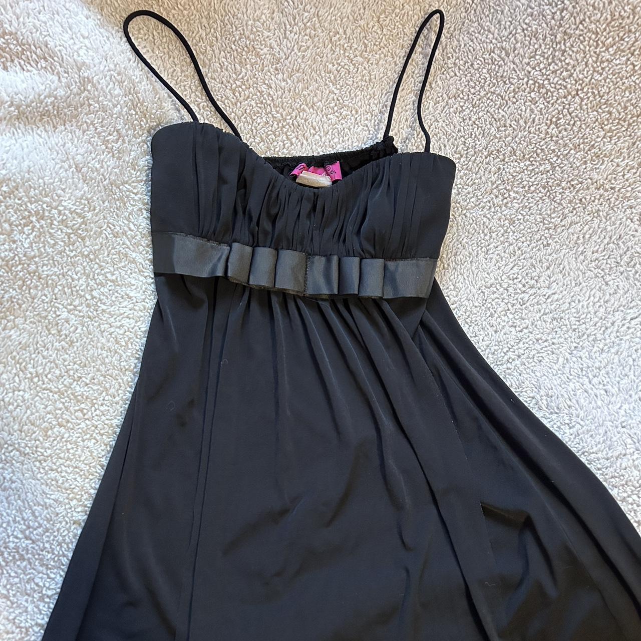 stunning y2k mini black dress from morgan and co. no... - Depop