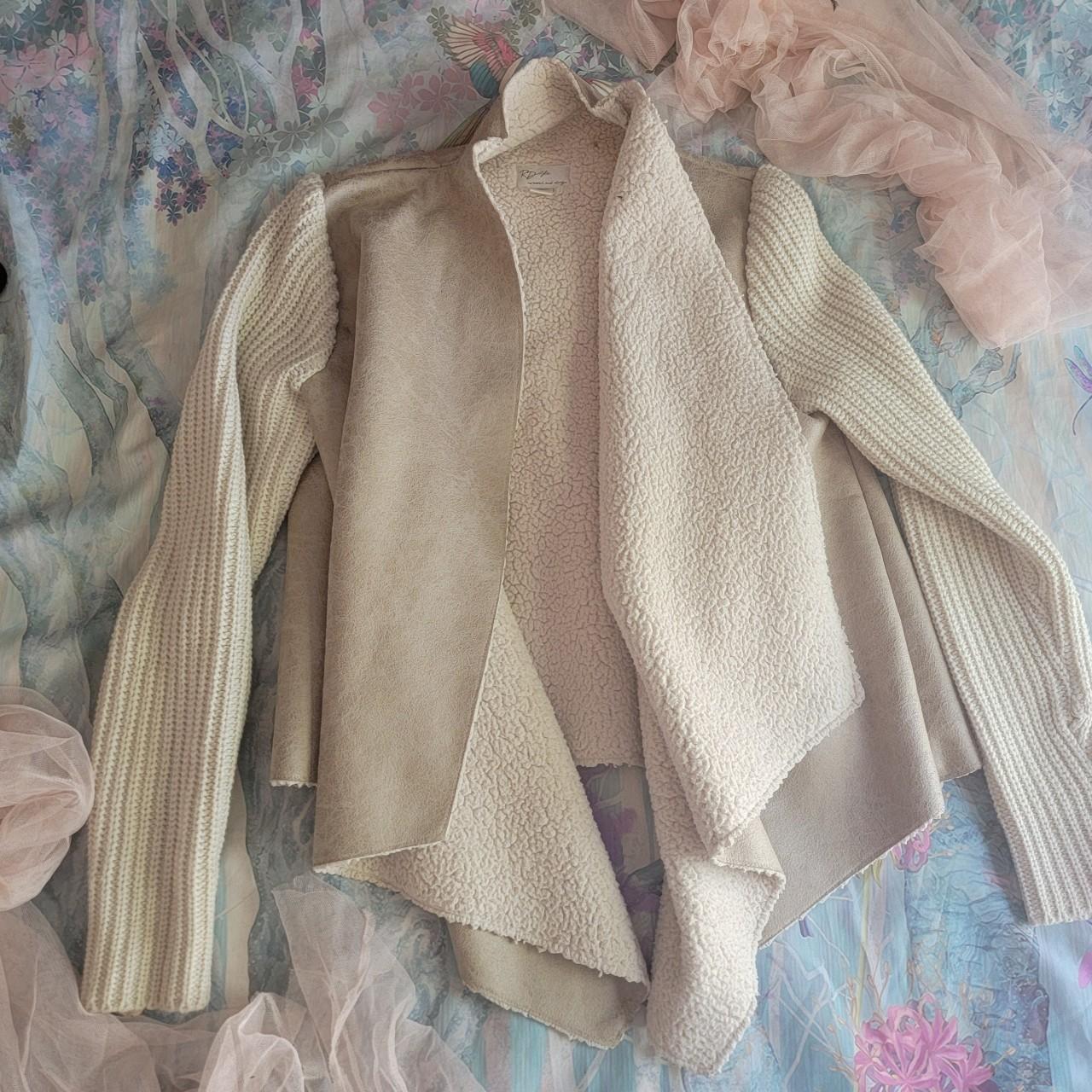 Cream hot sale waterfall cardigan