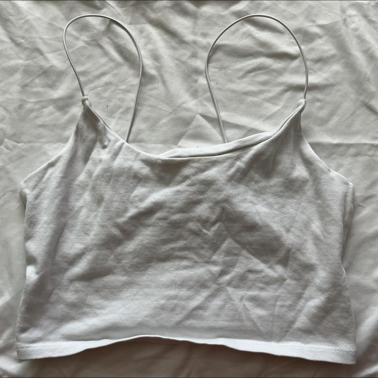 White tank with built in bra Super cute and good... - Depop