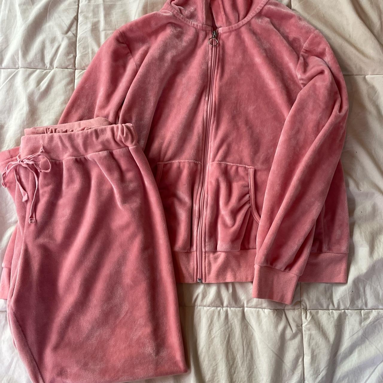 pink velour tracksuit LABELED JUICY FOR EXPOSURE in... Depop