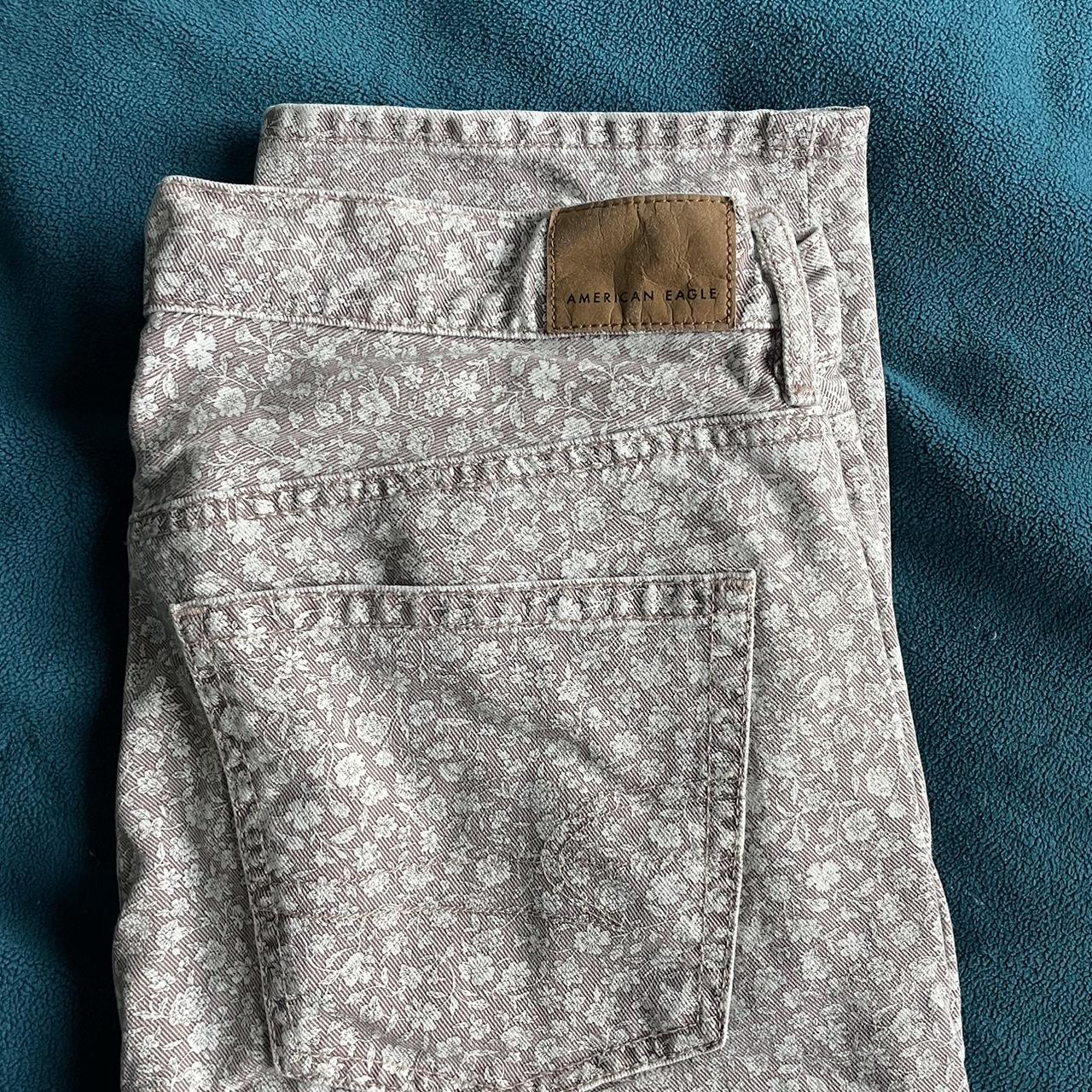 American Eagle “90s straight” floral jeans size 4.... Depop