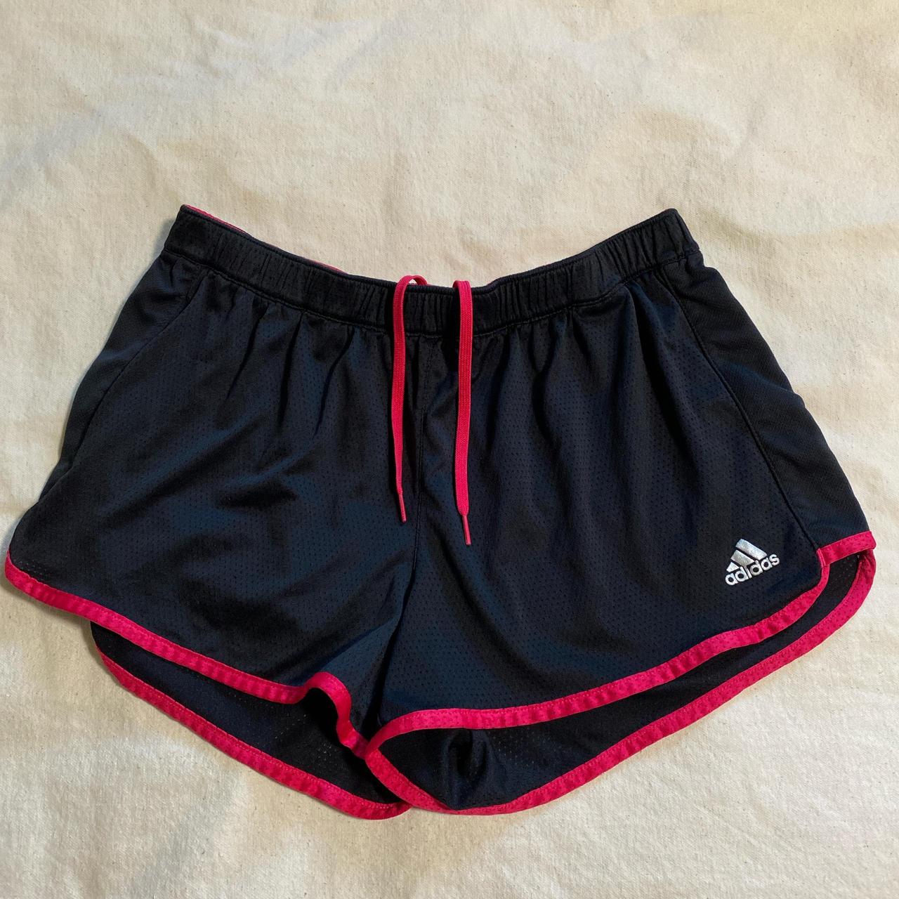 Black and pink adidas fashion shorts