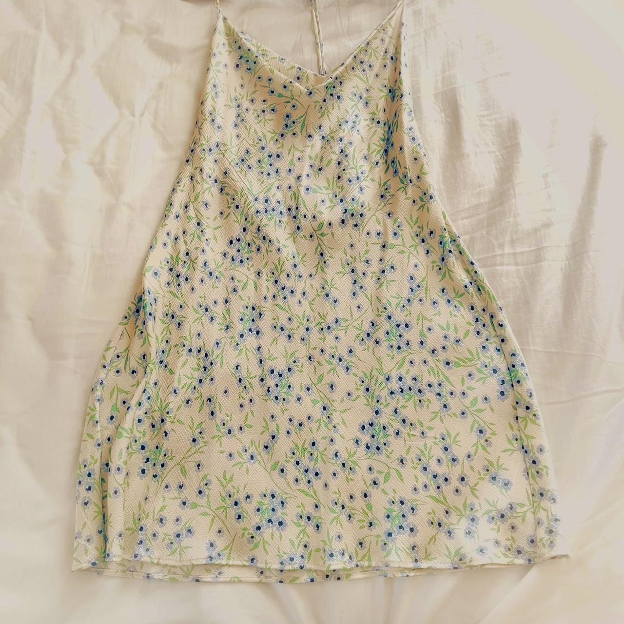 Zara floral print slip dress Only worn once Size... - Depop