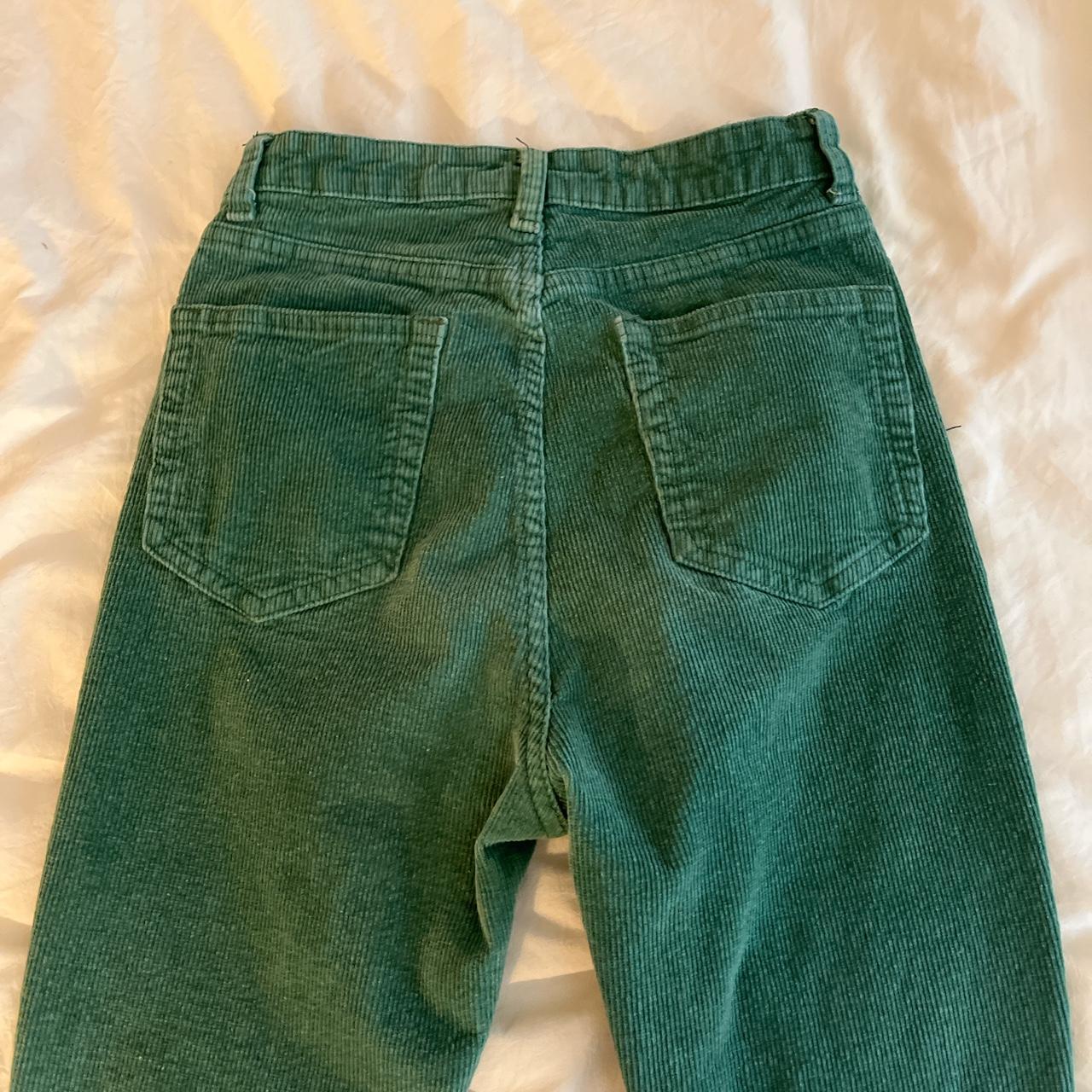 VINATGE GREEN CORDUROY FLARED PANTS no flaws No tag... - Depop