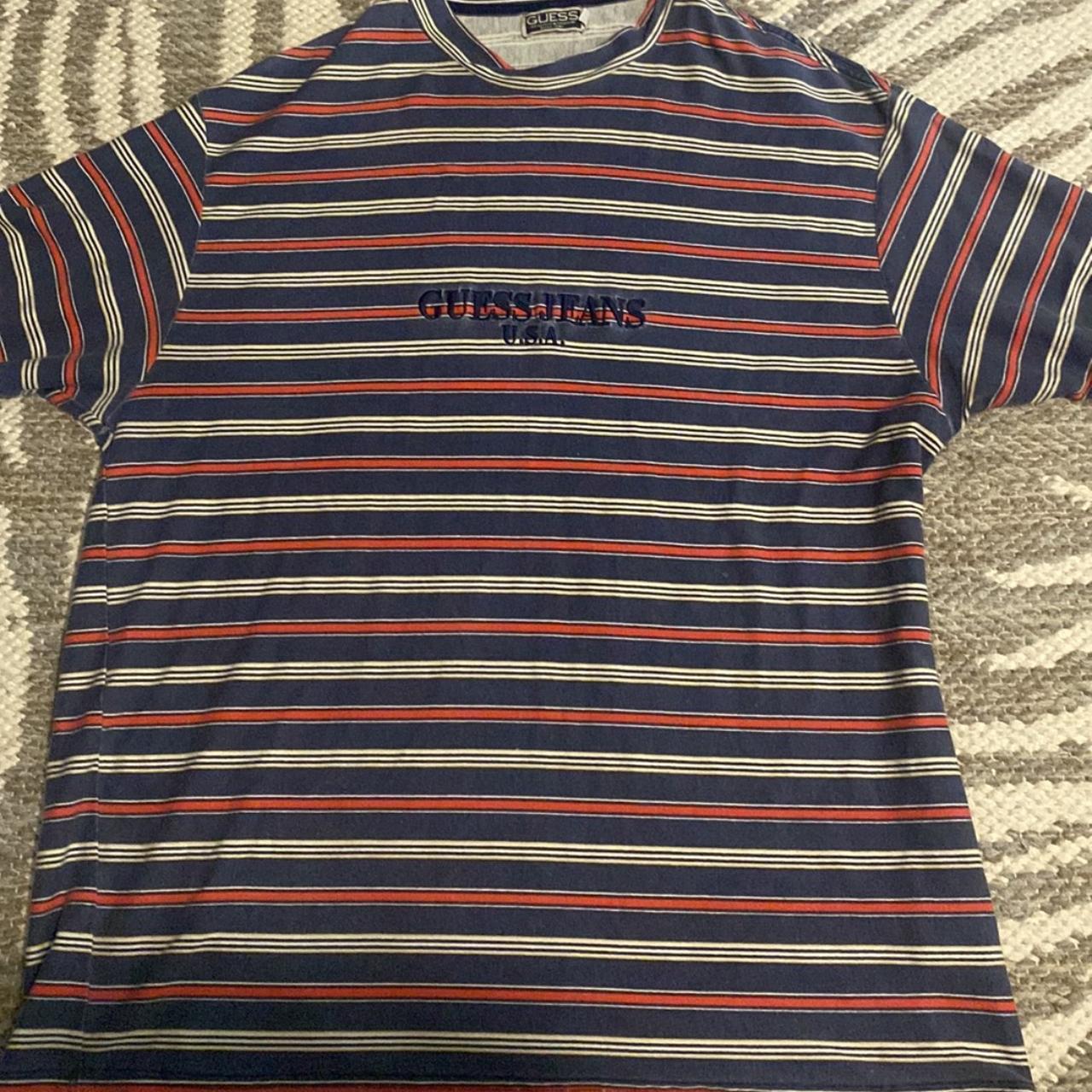 Vintage Guess Striped Men's Shirt Size Large - Depop