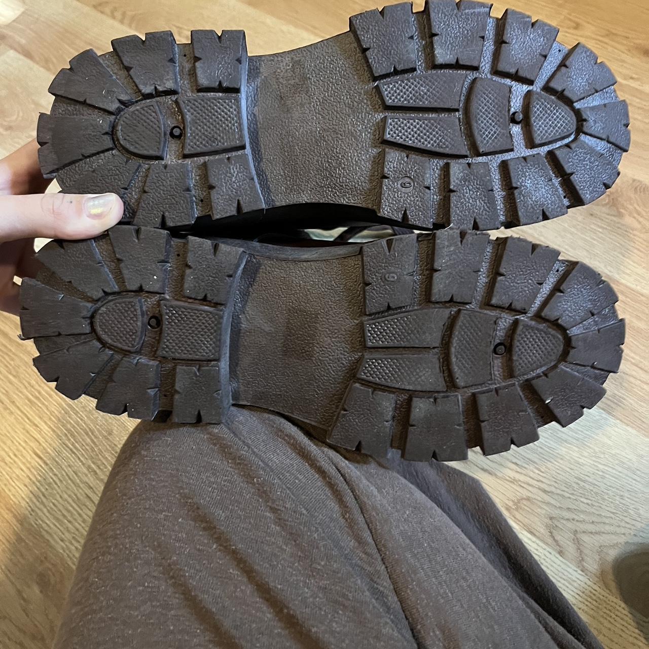 brown leather combat boots