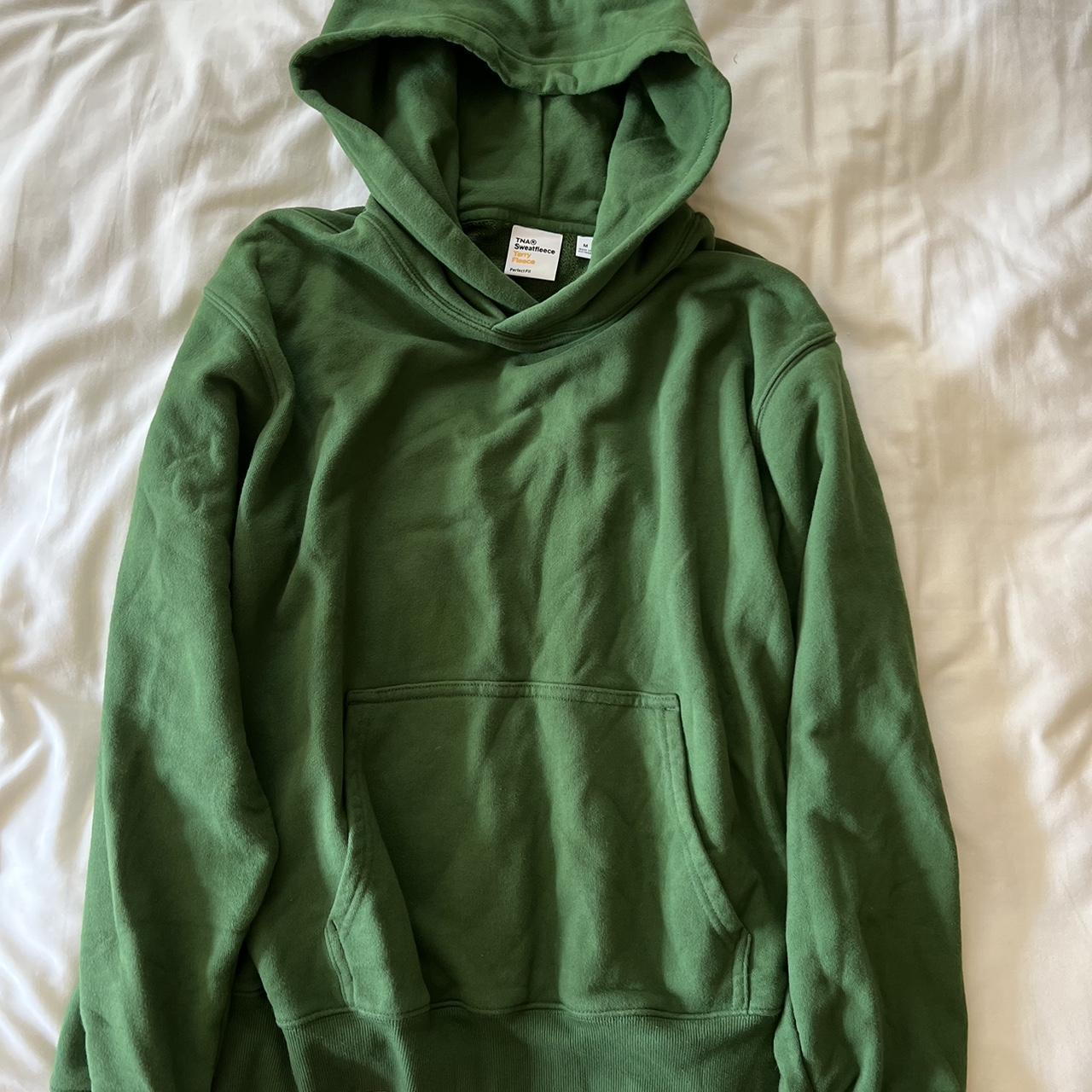 Aritzia Terry Fleece Perfect Hoodie - Dark Emerald... - Depop