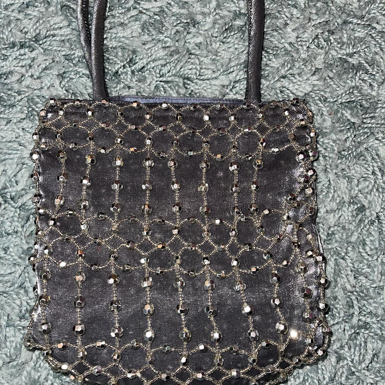 Grey sparkly clutch discount bag