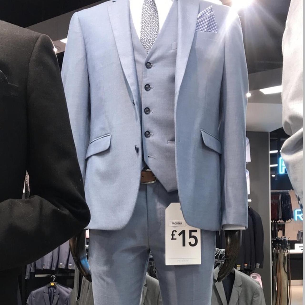 Blue primark 3 piece set Trouser suit men’s... Depop