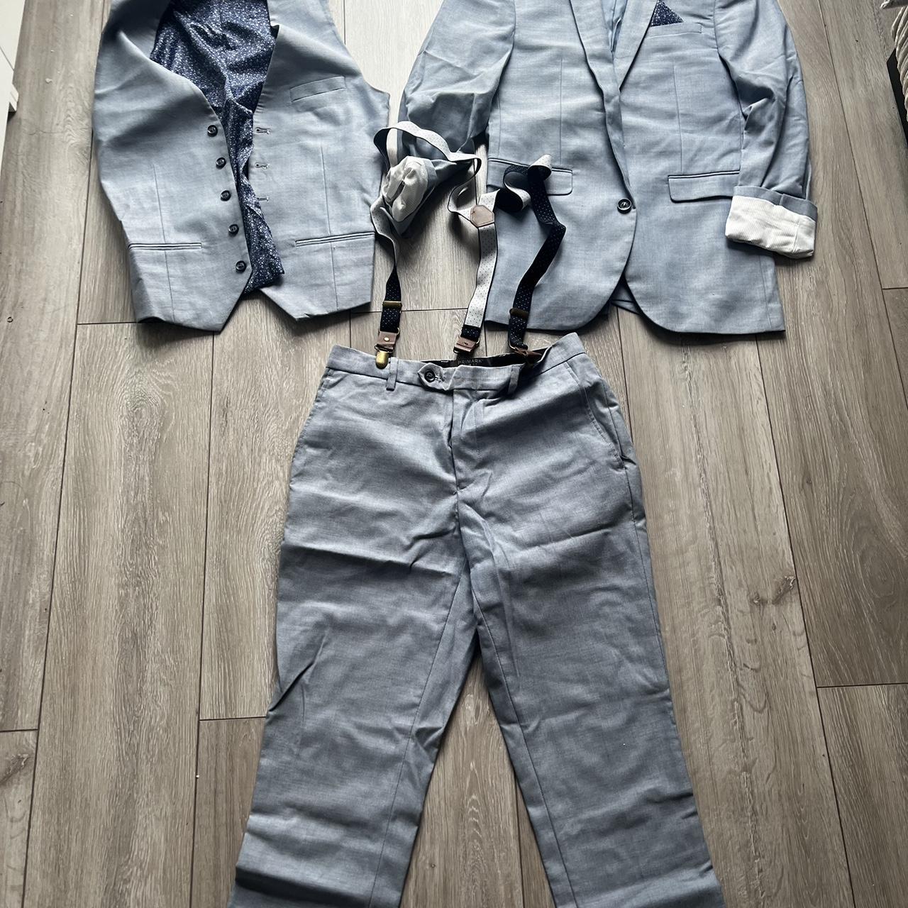 Blue primark 3 piece set Trouser suit men’s... Depop