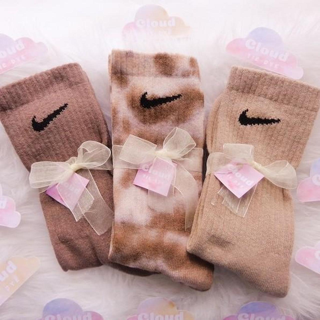 brown tie dye nike socks