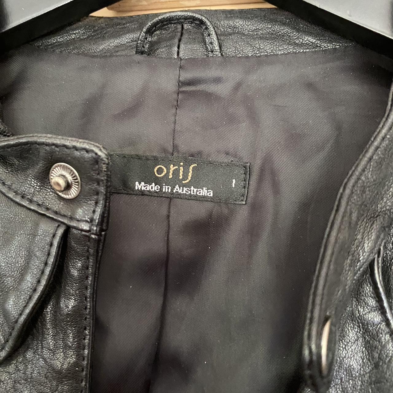 Black cropped leather jacket Brand Oris Originally Depop