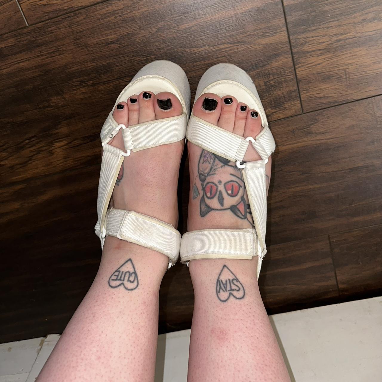 yru white platform sneakers