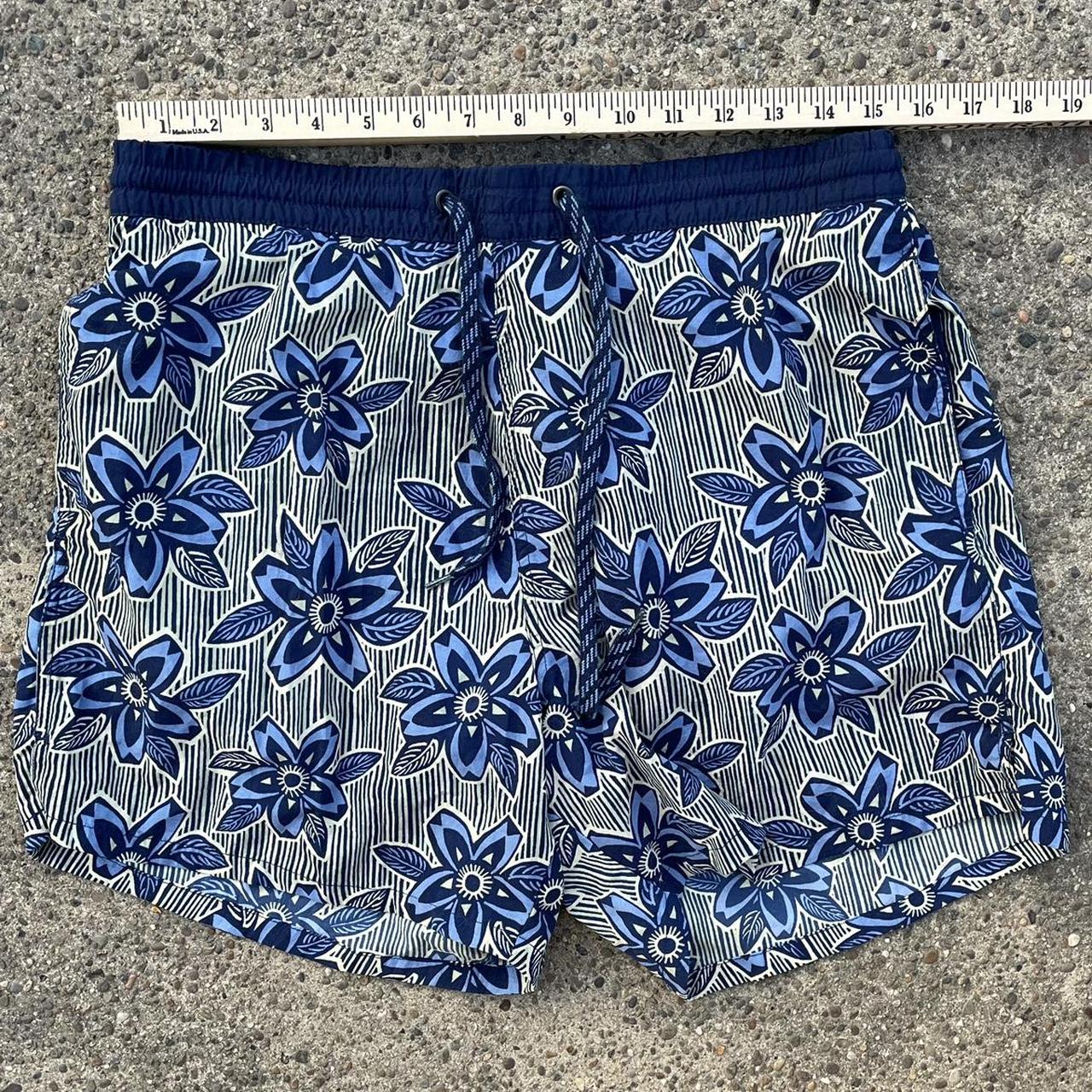 Paisley Print Swim Trunks Real nice navy blue - Depop