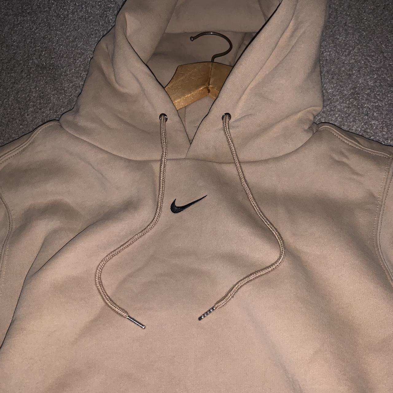 beige nike swoosh hoodie