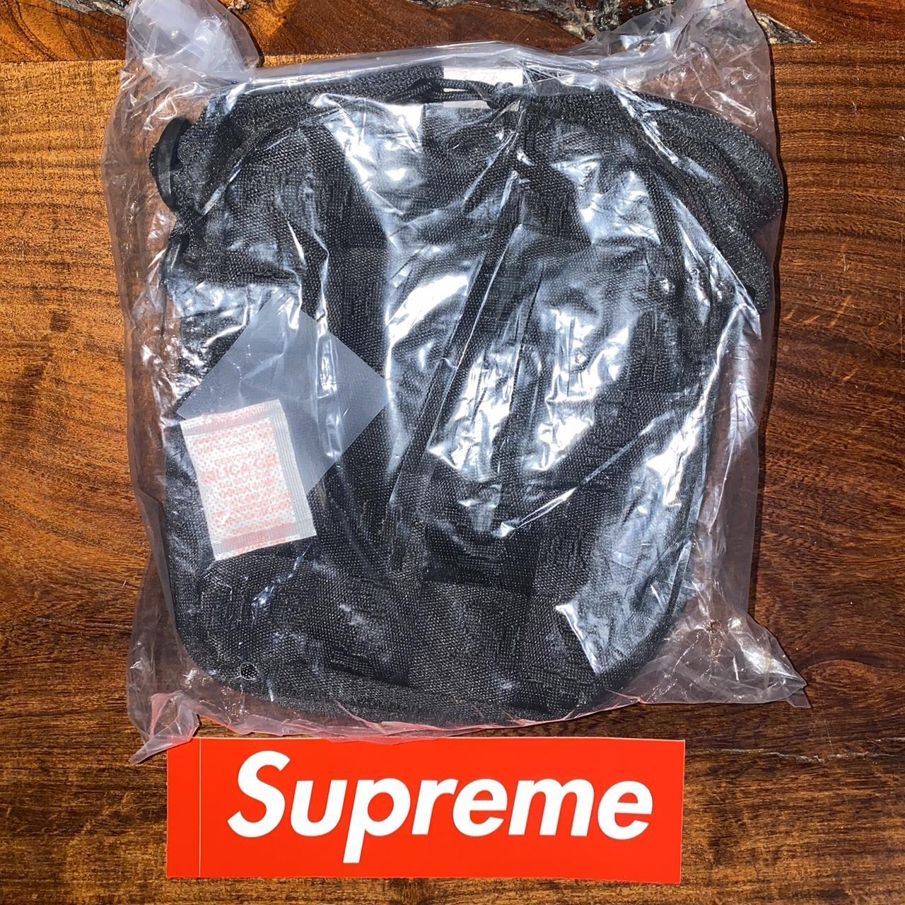 Authentic unisex supreme woven shoulder bag (black)... - Depop