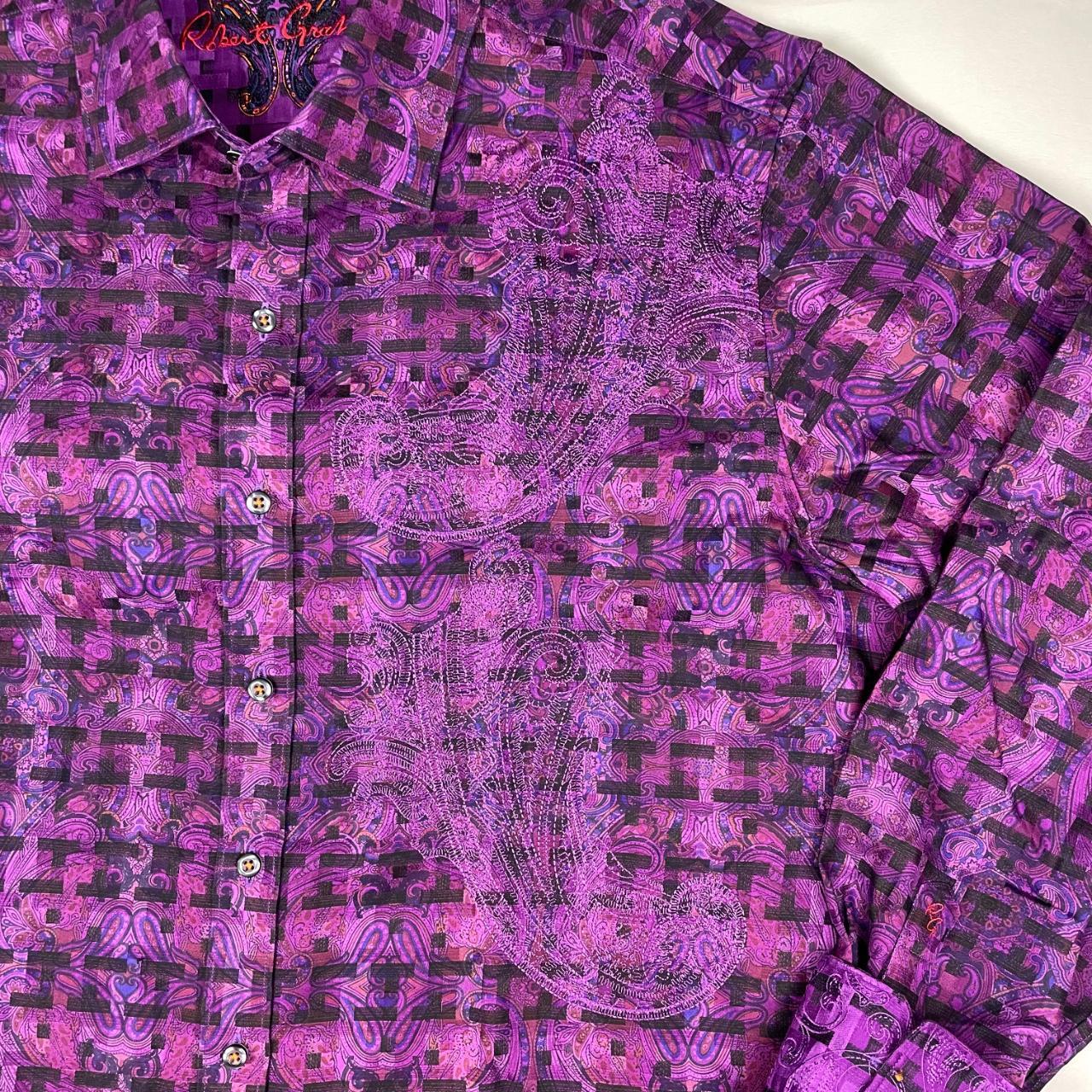 Robert Graham Button Up Shirt XL Classic Fit Purple... Depop