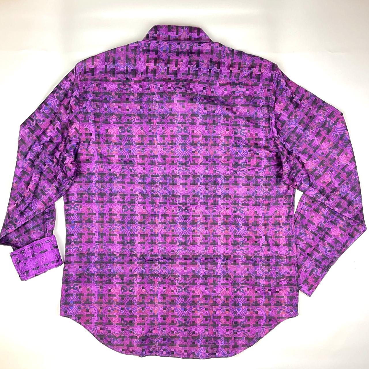 Robert Graham Button Up Shirt XL Classic Fit Purple... Depop
