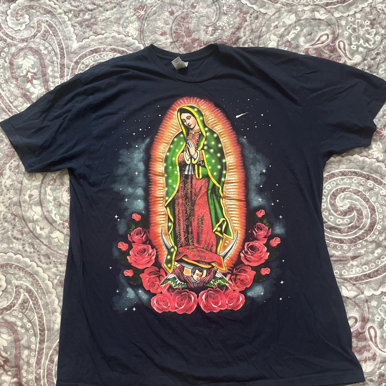 Virgin de Guadalupe t shirt -used but like new and... - Depop