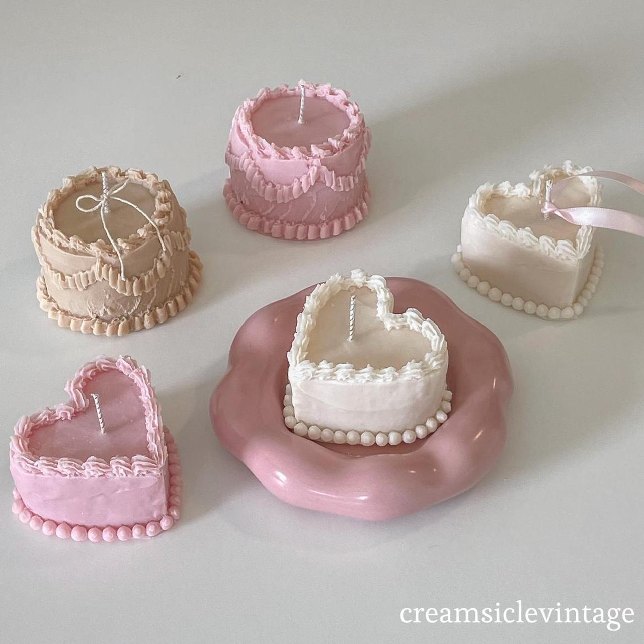 heart cake decorative candles | vintage cake ♡… - Depop
