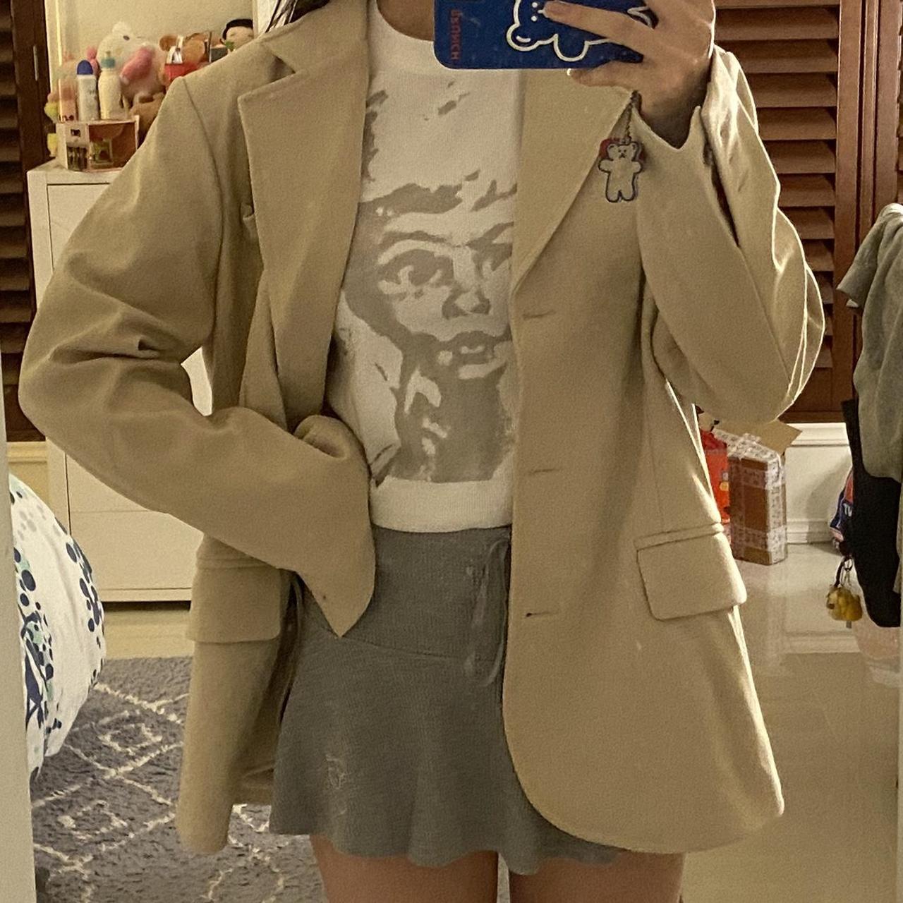 stylenanda blazer beige oversized blazer from Depop