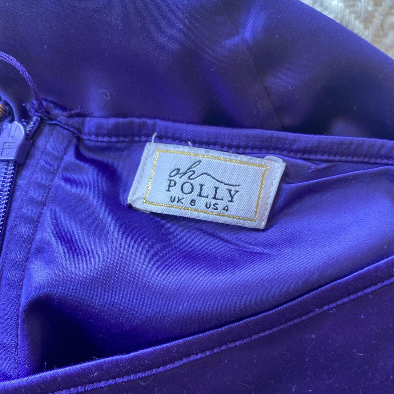 Oh polly mini satin dress in purple Straight next... - Depop