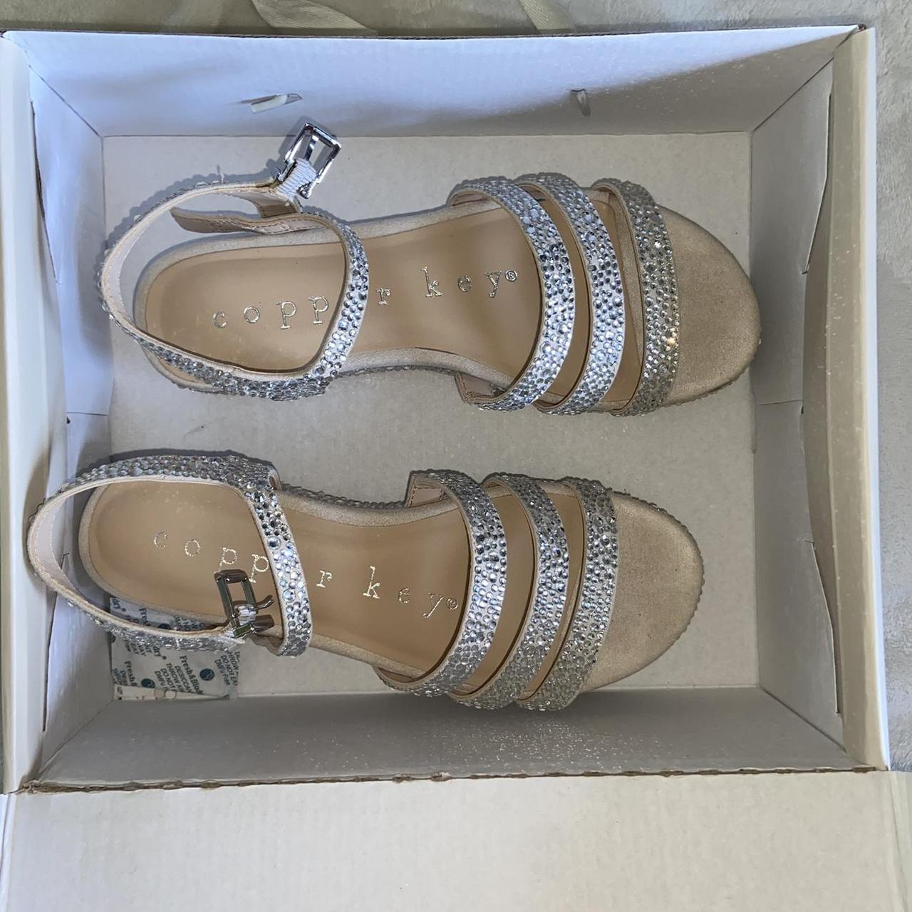 Copper Key Women's Silver Sandals Depop
