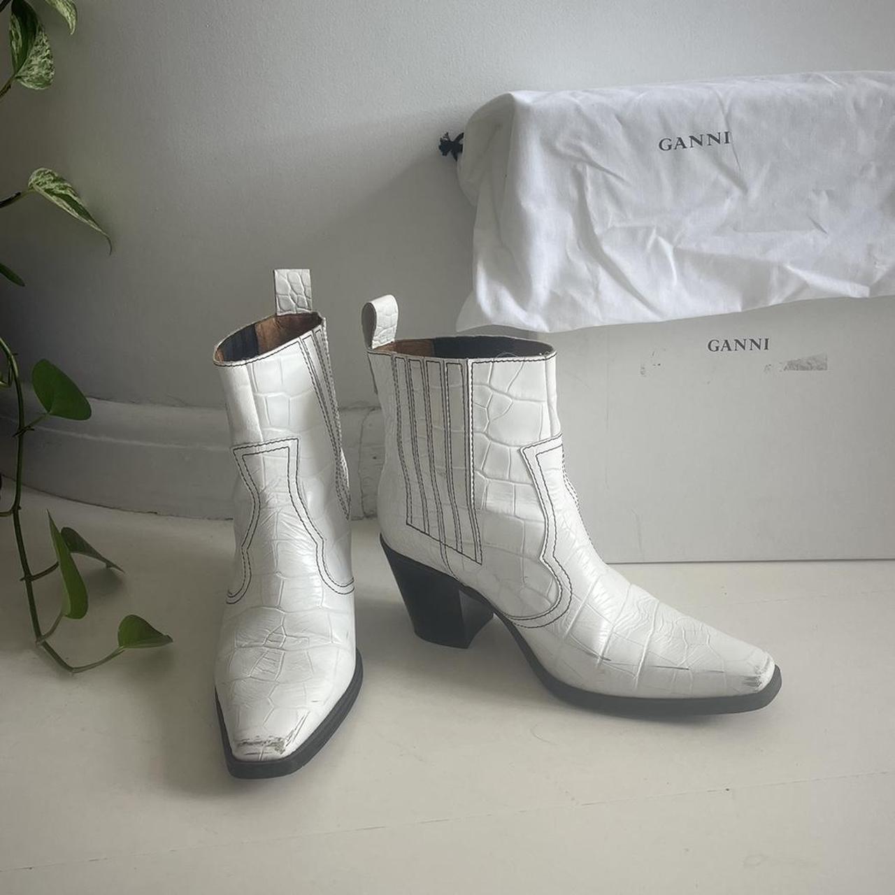 Ganni Callie Boot Bright White Size 41 Comes with. Depop