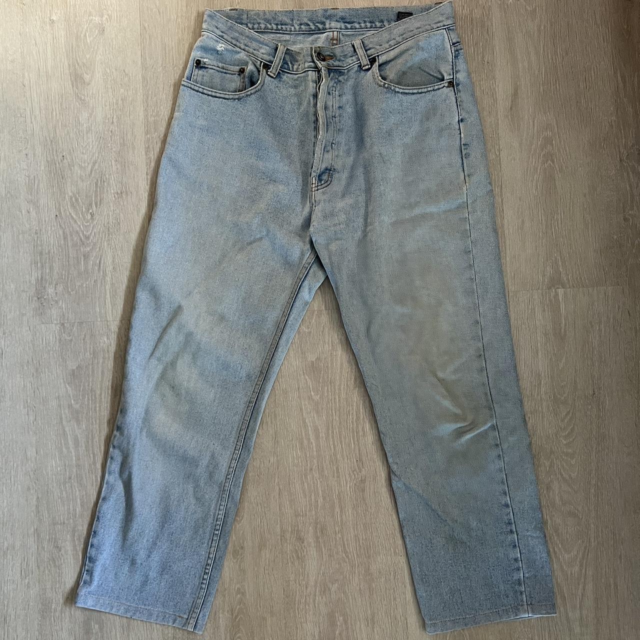 Vintage baggy oversized jeans ─── Size: 35 Colour:... - Depop