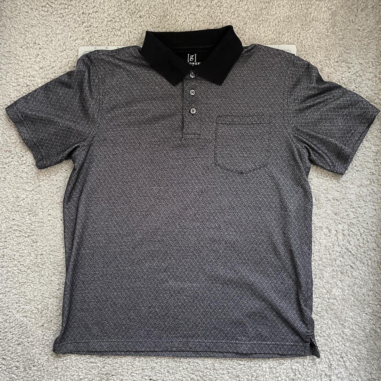 BLACK AND GREY POLO SHIRT SIZE M Lightly... Depop