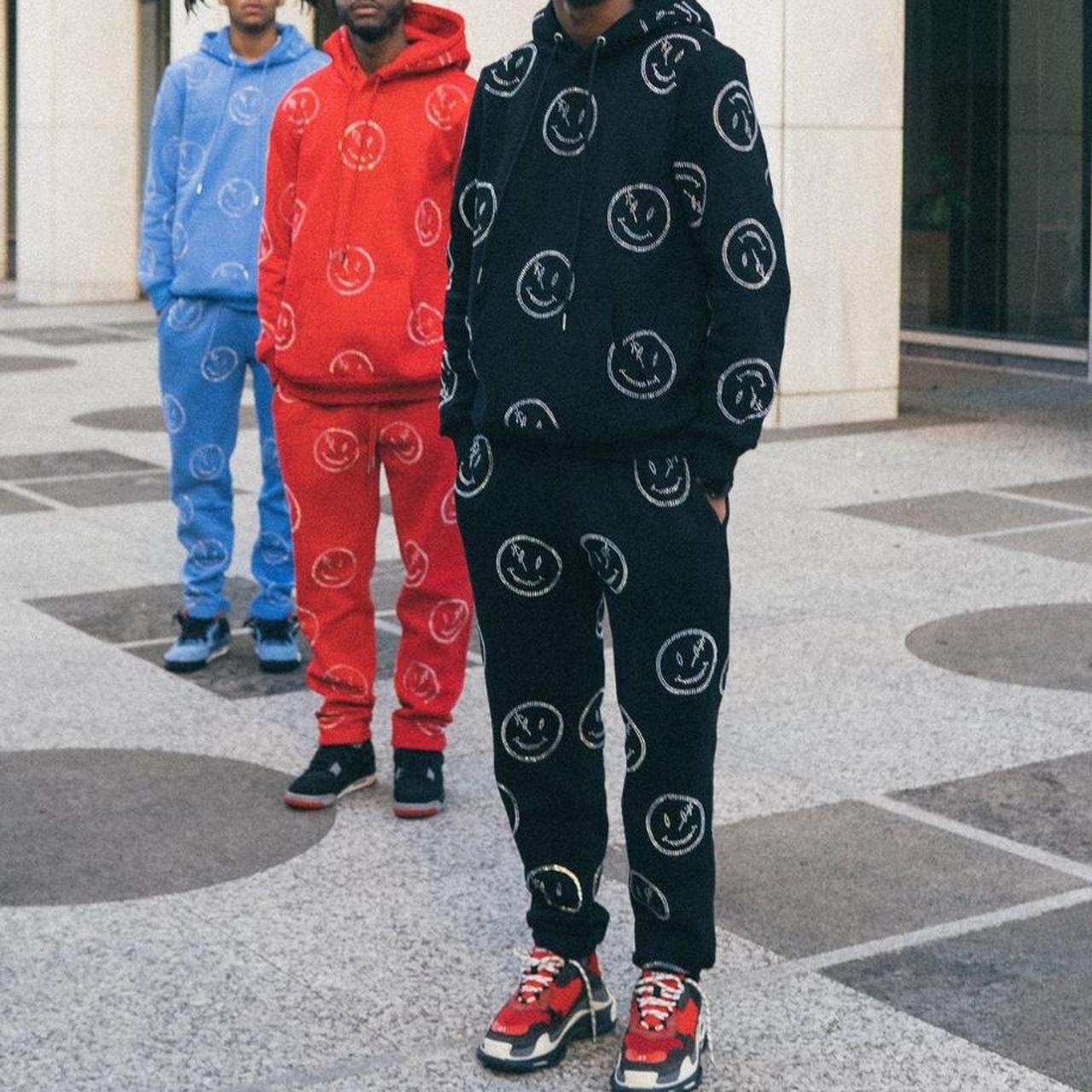 Black Smiley Retrovert Hoodies Zip Hoodie Rhinestone Smiley Hoodie