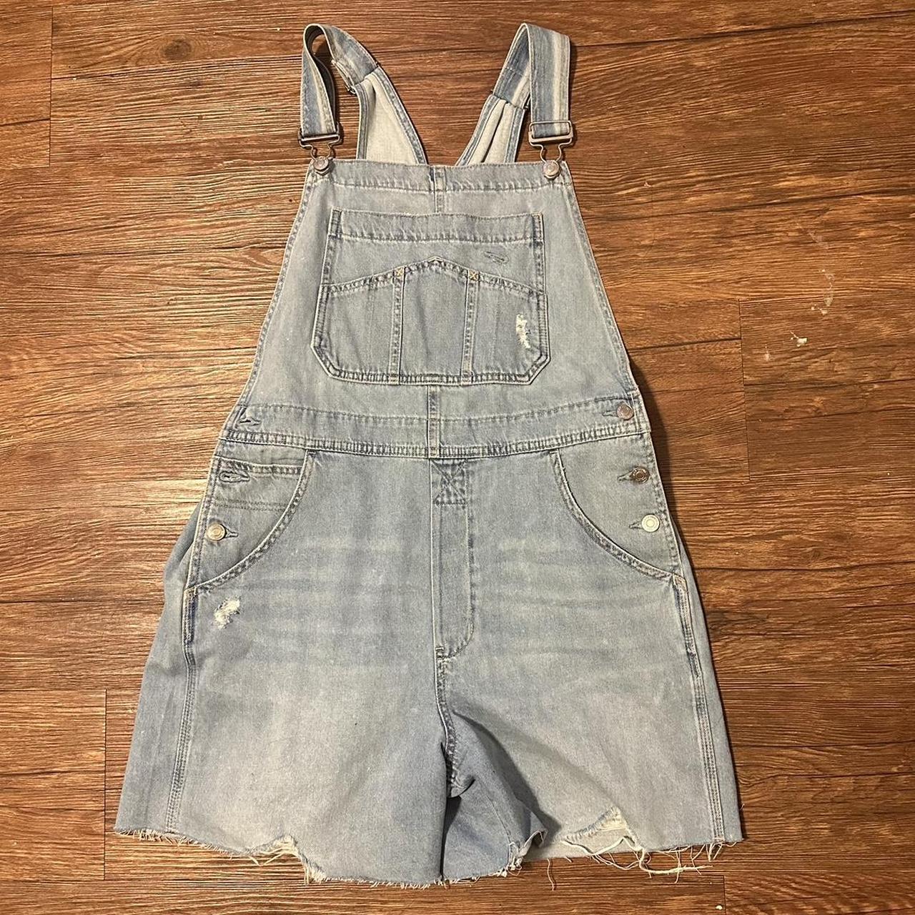 new without tags gap overall shorts. Size medium, in... - Depop