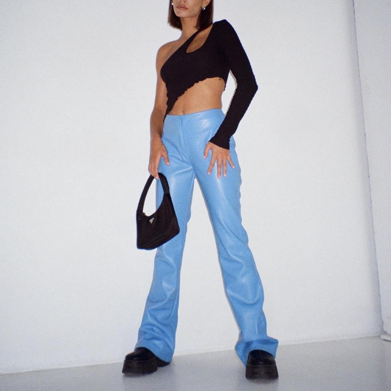 MOTEL ROCKS Zyanna flare trousers in PU