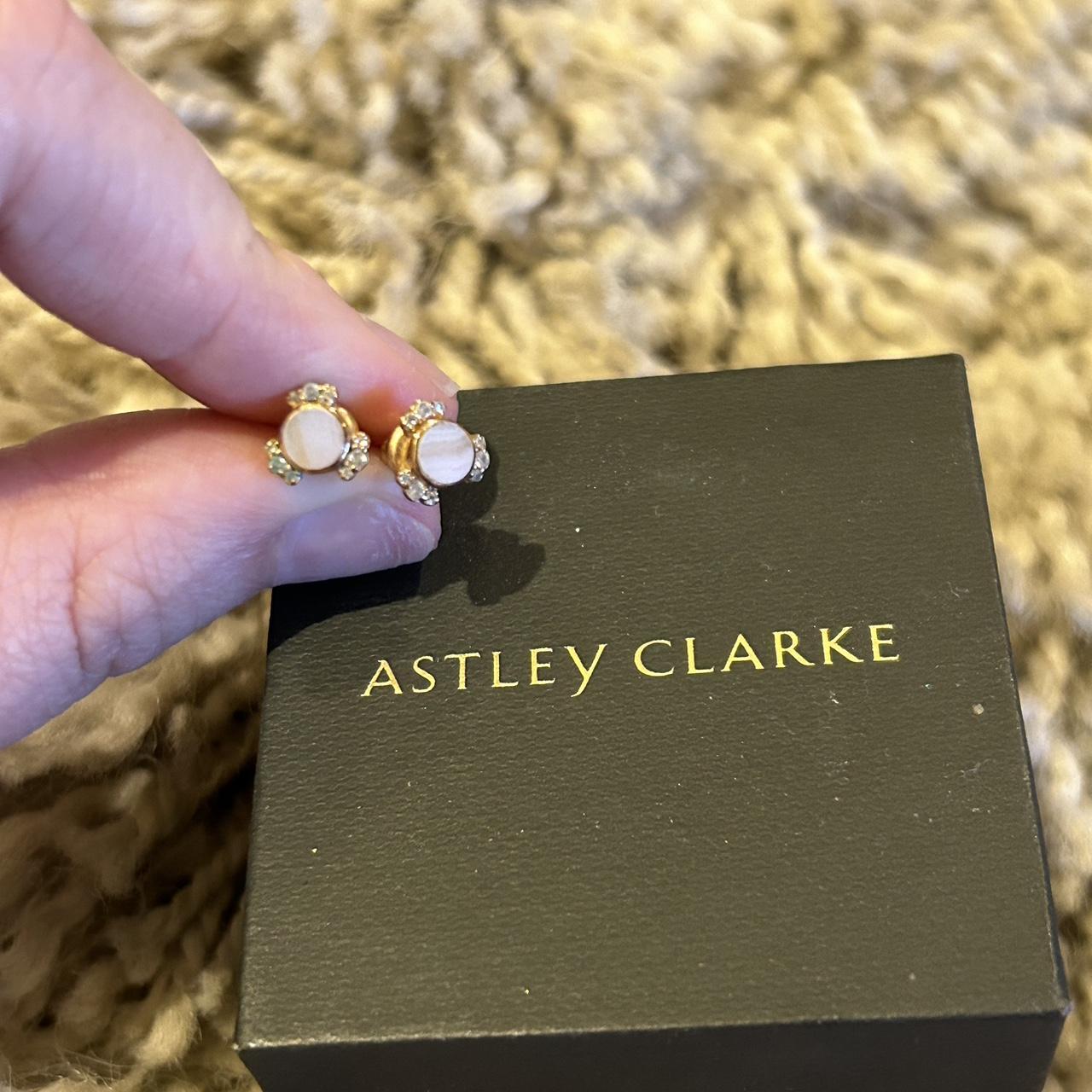 Astley Clarke gold and diamanté studs. Never been... - Depop