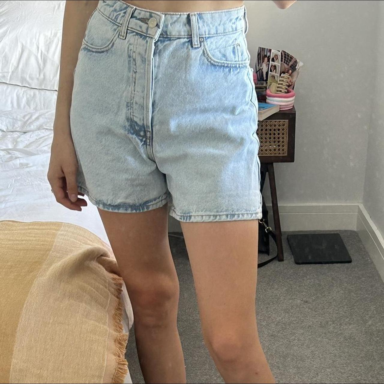 Zara Mom Shorts High Waisted Size Worn A Depop