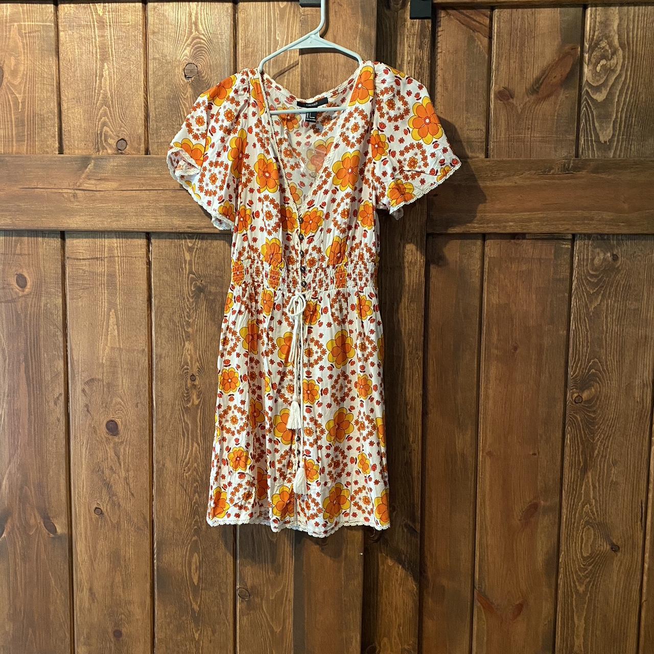 Fashion forever 21 orange floral dress