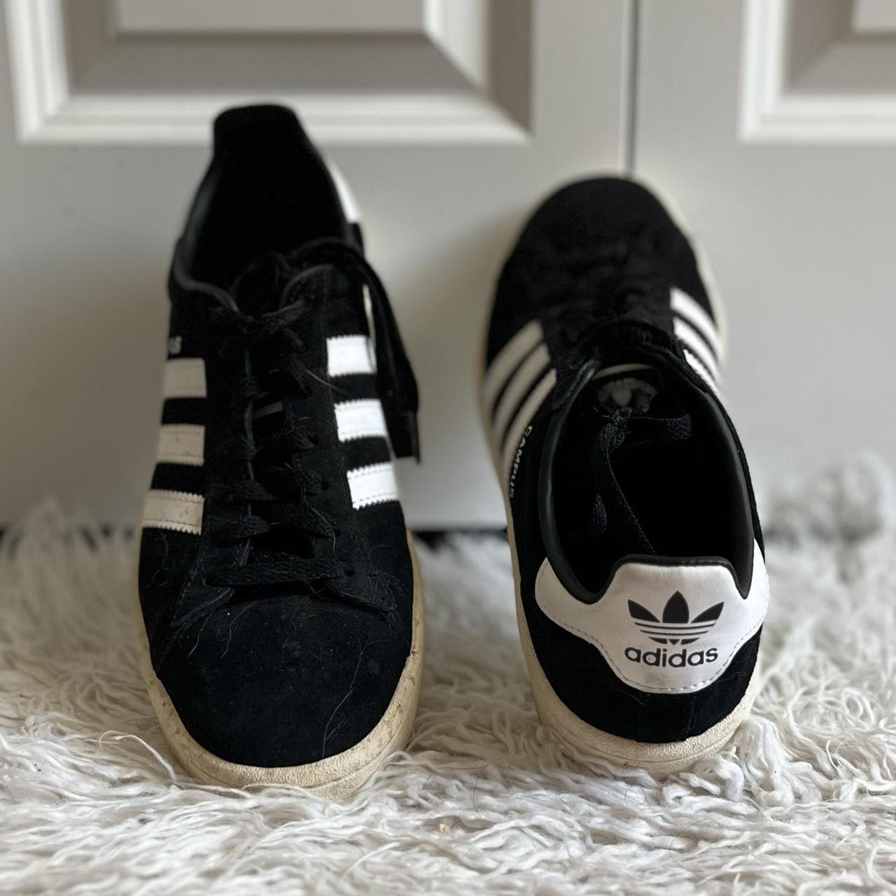 black and white adidas originals campus... - Depop