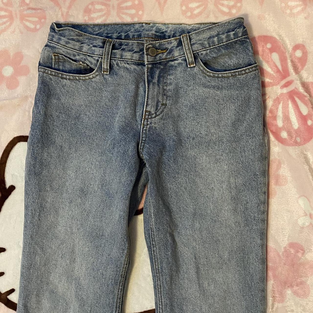 brandy melville low rise flared quinn jeans waist:... - Depop