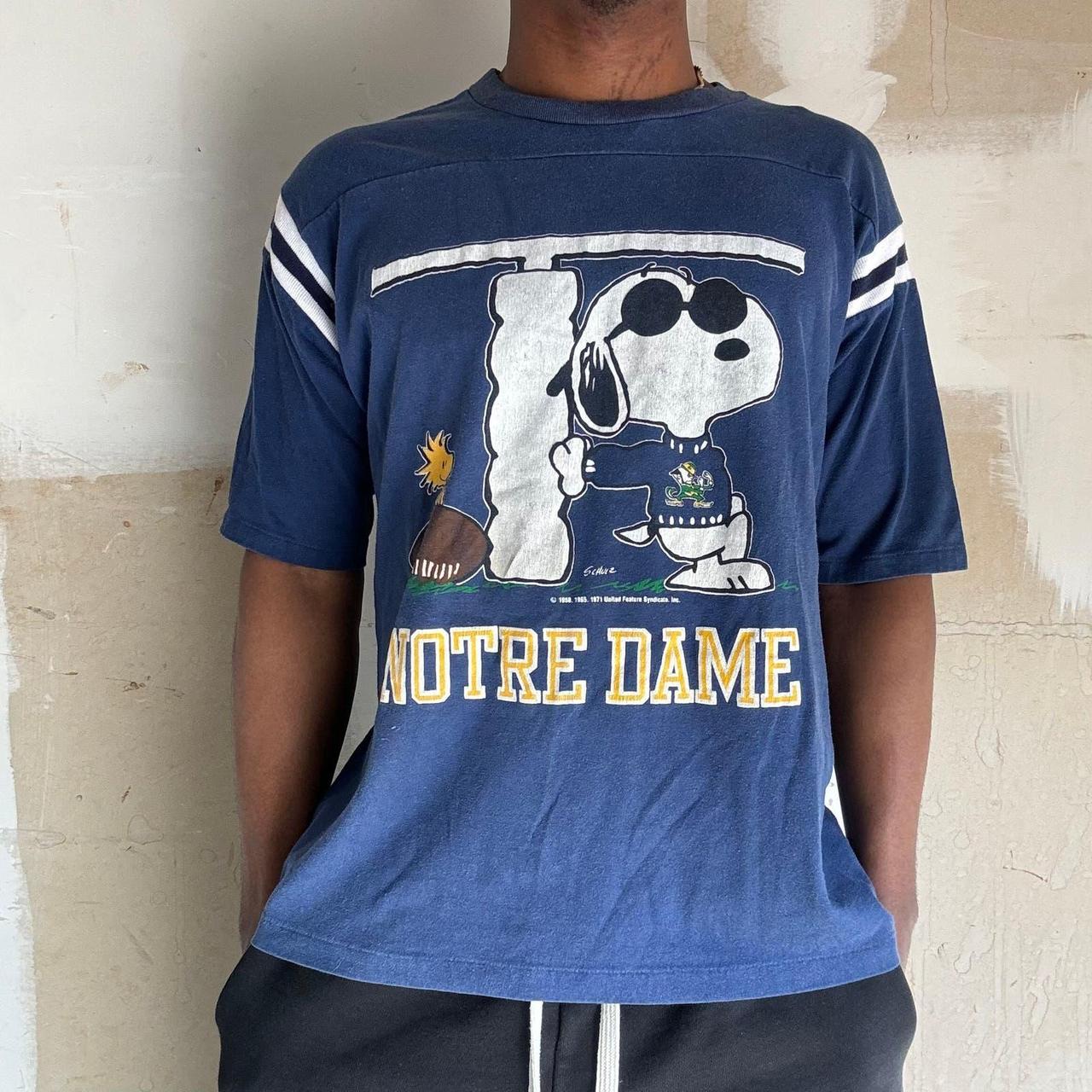 Vintage Snoopy Notre Dame Tee Size Xl Condition... - Depop